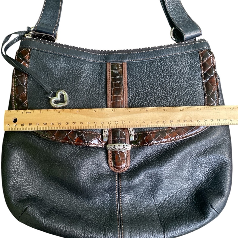 Brighton Mason black/chocolate leather bag E817805 - Picture 5 of 16